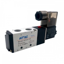 Válvula Neumática Airtac Mod: 4V210-08 5 Vías 2 Posiciones 220V AC