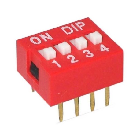 Dip Switch 4 Posiciones Bits Vías Canal Deslizable