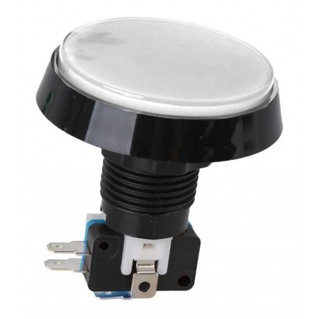 Pulsador Interruptor Redondo Grande Blanco Con Piloto Arcade Juego