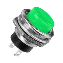 Botón Pulsador Push Button On Verde 2 Pines NA Mediano