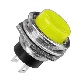 Botón Pulsador Push Button On Amarillo 2 pines NA Mediano