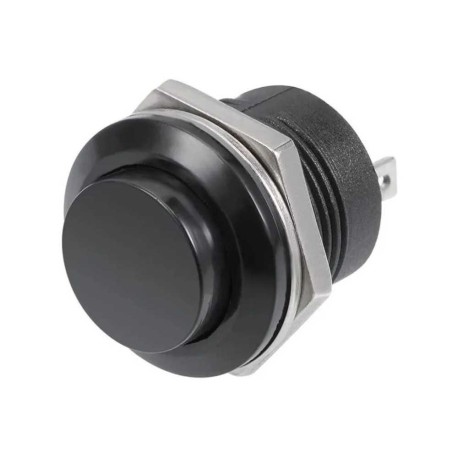Botón Pulsador Push Button On 2 Pines Na Mediano NEGRO Plastico