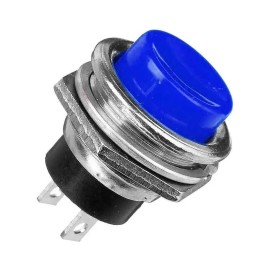 Botón Pulsador Push Button On AZUL 2 Pines NA Mediano