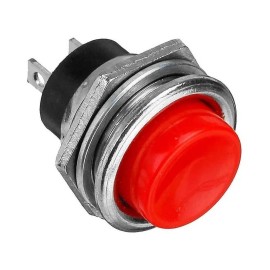 100 Botones Pulsadores Push Button On Rojo 2 pines NA Mediano