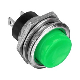 100 Botones Pulsadores Push Button On Verde 2 Pines NA Mediano
