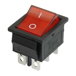 Switch Interruptor Balancín Con Piloto ON-OFF 6 Patas 2P 2T 20A 125V Rocker
