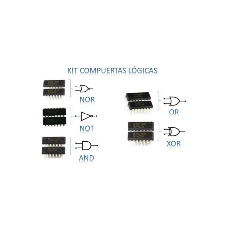 Kit Compuertas Lógicas 74hc02 74hc04 74hc08 74hc32 74hc86