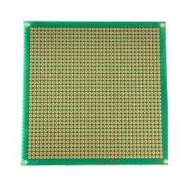 Placa Fenólica Perforada 1mm De 10 x10 Cm (Con Recubrimiento Verde) De Cobre Y Baquelita