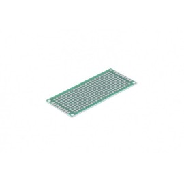 Placa Fenólica Perforada 3x7Cm Con Recubrimiento Verde De Cobre Y Baquelita