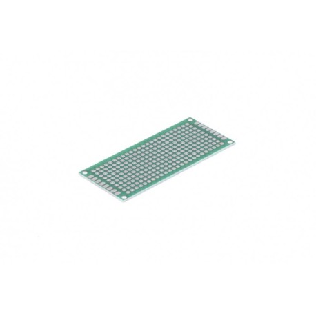 Placa Fenólica Perforada 3x7Cm Con Recubrimiento Verde De Cobre Y Baquelita