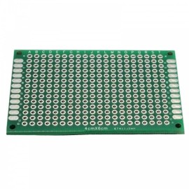 Placa Fenólica Perforada 4x6 Cm Con Recubrimiento Verde De Cobre Y Baquelita