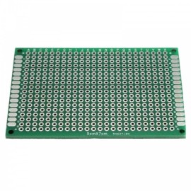 Placa Fenólica Perforada 5x7 Cm Con Recubrimiento Verde De Cobre Y Baquelita