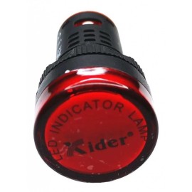 Lampara Indicadora Luz Piloto 12V DC/AC ROJO Empotrable 22mm