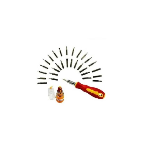 Kit Juego De Desarmadores Con 30 Puntas Intercambiables