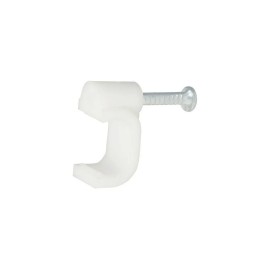Grapa Para Cable Telefónico Rg6 Coaxial Blanco