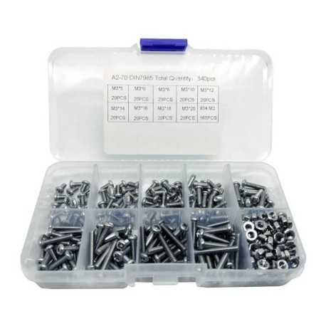 Kit De Tornillos 9 Valores Y Tuercas Milimétricas M3