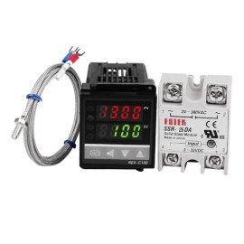 Kit Pirómetro Digital Rex-c100 Control De Temperatura SSR25A Mod: REX-X100FK07-V*AN(KSSR25A)