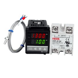 Kit Pirómetro Digital Rex-c100 Control De Temperatura SSR40A