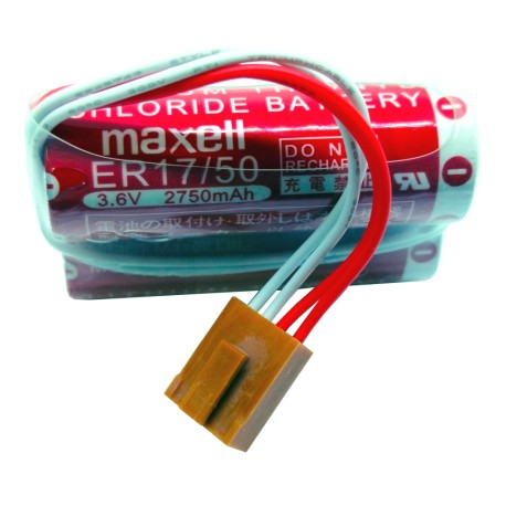 Pila Batería Maxell Mod: ER17/50 MD500N 50750-1018 3.6V 5500mAh Conector Marrón 4 Pines