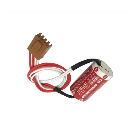 Pila Batería Maxell Mod: ER17/33 3.6V 1600mAh Conector Marrón 4 Pines Lithium Thionyl