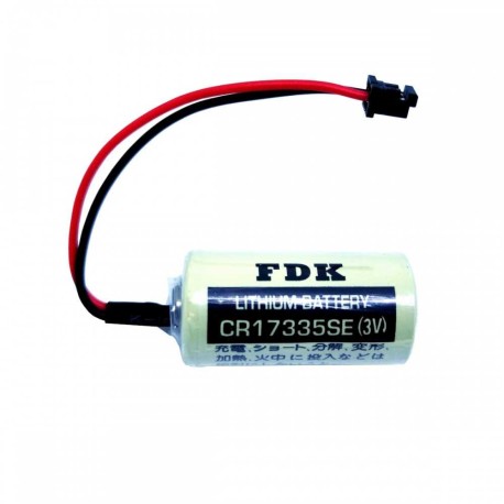 Pila Batería De Litio FDK FUJI 17335 Mod: Q6BAT CR17335SE 3V 1800mAh Conector Negro Reemplazo de PLC Mitsubishi