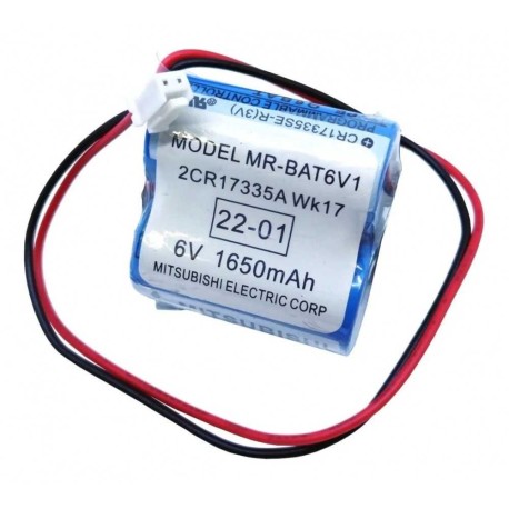 Pila Batería Mitsubishi 17335 Mod: MR-BAT6V1 2CR17335A WK17 6V 1650mAh Conector Blanco Chico.
