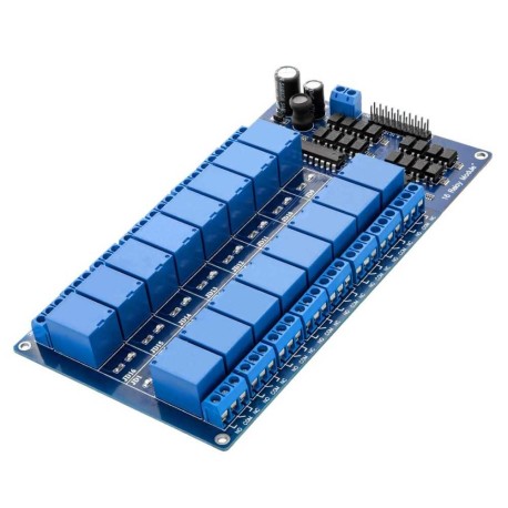 Módulo De Relevadores Relay 16 Ch Canales 12V Arduino PIC