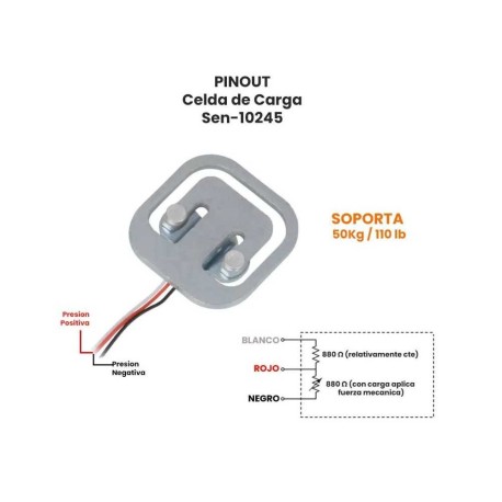 Sensor De Peso Fuerza Celda De Carga 50Kg Galga Arduino PIC
