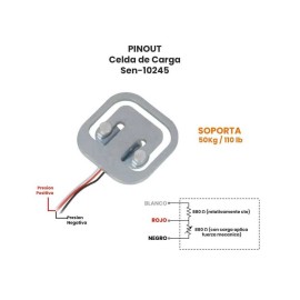 Sensor De Peso Fuerza Celda De Carga 50Kg Galga Arduino PIC