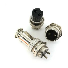 Conector Terminal De Aviación GX20 2 Pines Metal Circular Cnc (Cable-Cable)