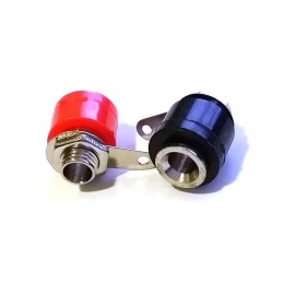 Par De Plug Tipo Banana Con Conector Niquelado Rojo Y Negro