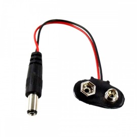 Portapilas Mod: PP-CB9VPLUG Cable con Broche Para 1 Pieza 9V (6LF22) Con Plug 2.1mm