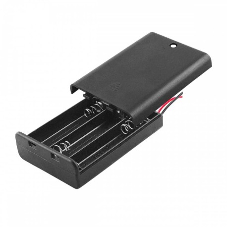 Portapilas Mod: PP-BTS3xAA Base para 3 piezas AA (LR6) Con Tapa y Switch Sin Plug