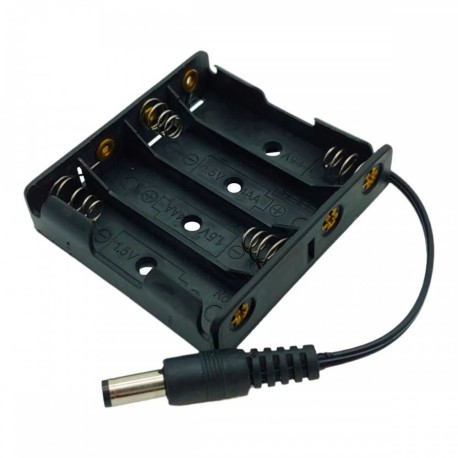 Portapilas Mod: PP-B4xAAPLUG Base para 4 Piezas AA Con Plug