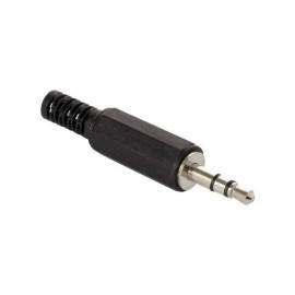 Plug 3.5 Audio 2 Bandas De Plástico Estéreo Plástico Negro Con Resorte Para Extensión