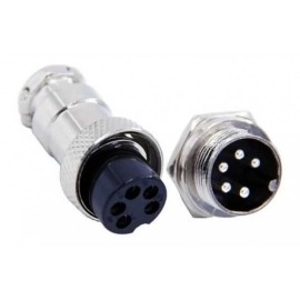 Conector Terminal De Aviación GX16 5 Pines Metal Circular Cnc (Cable-Pared)