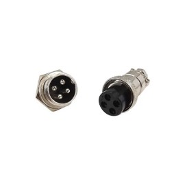 Conector Terminal De Aviación GX16 4 Pines Metal Circular Cnc (Cable-Pared)
