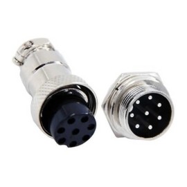 Conector Terminal De Aviación GX20 8 Pines Metal Circular Cnc (Cable-Pared)
