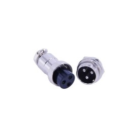 Conector Terminal De Aviación GX20 3 Pines Metal Circular Cnc (Cable-Pared)