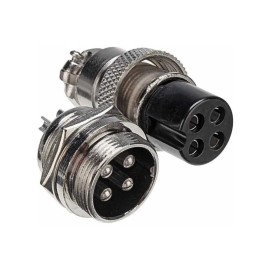 Conector Terminal De Aviación GX20 4 Pines Metal Circular Cnc (Cable-Pared)