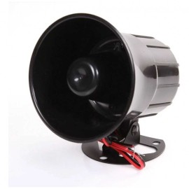 Sirena Bocina Alambrica Alarma Color Negro Horn 1 Tono 12v