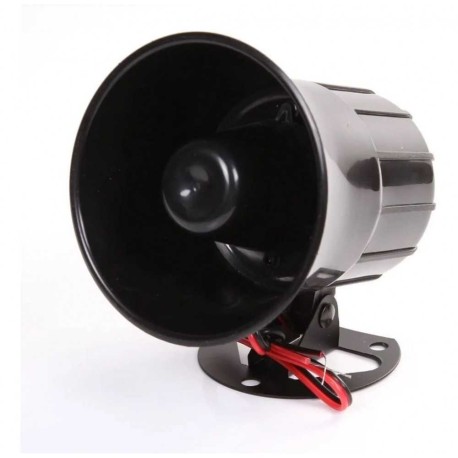 Sirena Bocina Alambrica Alarma Color Negro Horn 1 Tono 12v