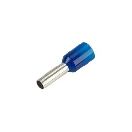 Terminales Ferrules Cal 10 AWG Cilindricas Eléctricas Aisladas Cable E6010 AZUL