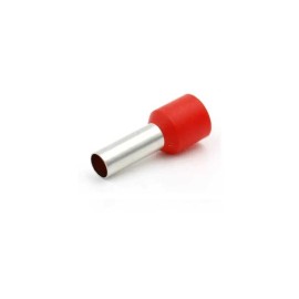 Terminales Ferrules Cal 10 AWG Cilíndricas Eléctricas Aisladas Cable E6010 ROJO