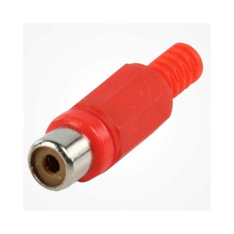 Jack Conector RCA Rojo De Plástico Con Resorte Para Extensión