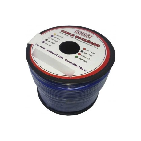 Rollo Cable Radox Mod: 080-403 Estañado Calibre 22 Azul 100MTS
