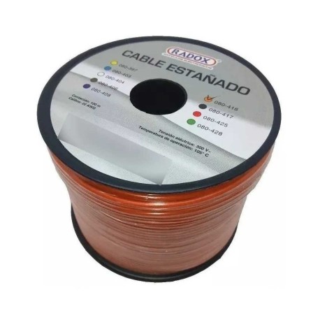Rollo Cable Radox Mod: 080-425 Estañado Calibre 22 Rojo 100MTS