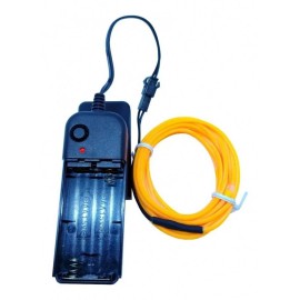 Cable Tira Hilo 3m Luminoso Luz Neon Amarillo Con Portapila DJ Tron LED