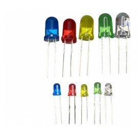 Kit LED 5mm 3mm 100 Unidades 5 Colores Diferentes